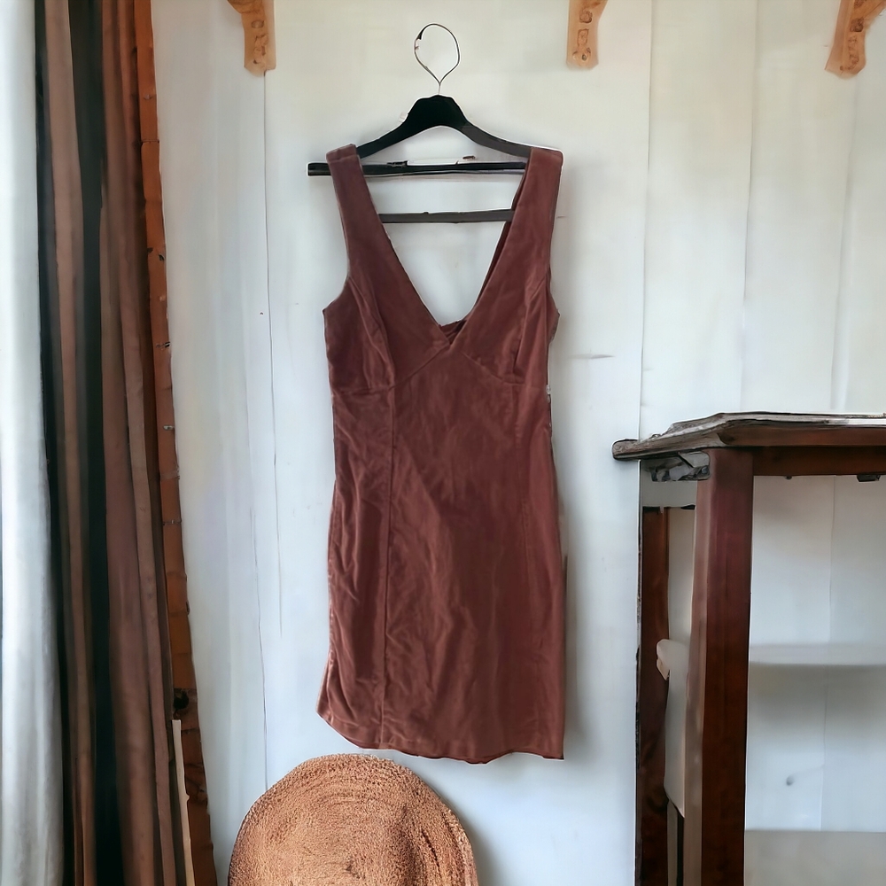 Suede overall dress S, Like New 🤎 Chamois